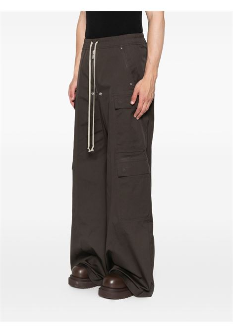 Pantaloni cargo con coulisse in marrone Rick owens - uomo RICK OWENS | RU02E1339TE78